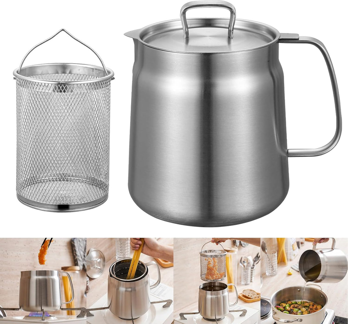 Crisp & Clean Fry Pot (Stainless Steel)